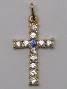 Cross Pendant: Gold with Zirconia (CR298)