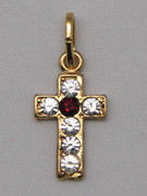 Cross Pendant: Gold with Zirconia 17mm (CR299)