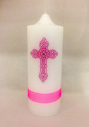 Candle with Pink Cross (CAB2016XP)