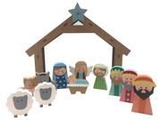 Wooden Nativity Set 12 pieces (NS10085)