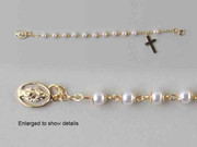 Rosary Bracelet: Imitation Mother of Pearl/Gold (RB3256)