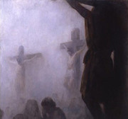 Unframed Canvas Print: Three Crosses in Mist 50x50cm (PI20X203CR)