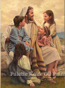 Unframed Canvas Print: Jesus & Children 30x45cm (PI20X20JCHN)