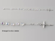 Rosary Bracelet: Clear Heart Beads (RB6155)