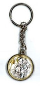 Keyring: Greek Silver Icon St Christopher/Cross on reverse(KR132155)