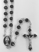 Communion Rosary: Pearl & Enamel Black (RXIMCK)
