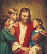 Unframed Canvas Print: Jesus and Children 40x60cm (PI20X20JCHN2)