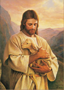 Unframed Canvas Print: Jesus Holding Lamb 40x60cm (PI20X20JLAMB)