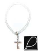 Child Bracelet: Crystal 3mm Beads & Cross(JE2975C)