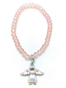 Child Bracelet: Crystal 4mm Beads & Angel(JE2976P)