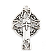 Cross Pendant: Celtic Silver 3.7cm (CR1835)