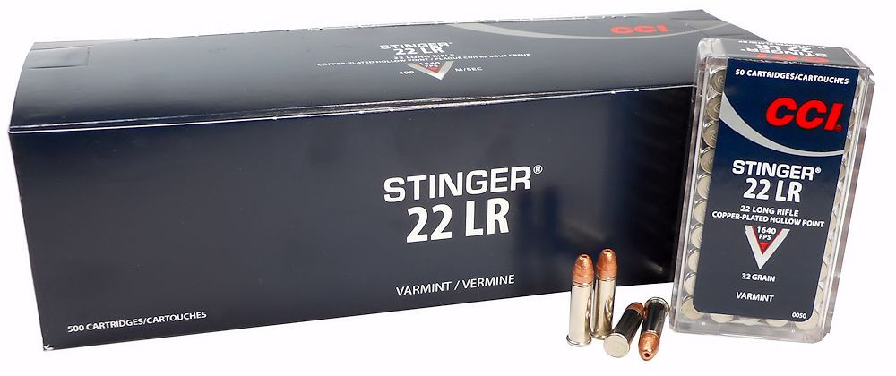 22LR Ammo CCI Stinger 32gr HP Varmint (0050) 500 Round Box ...