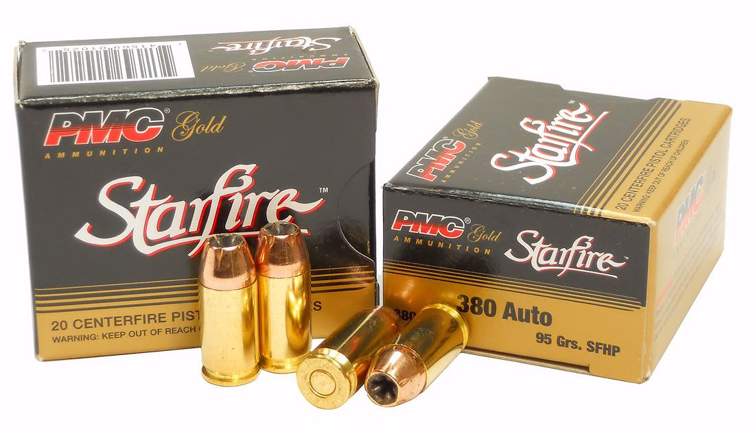 380 ACP 9x17 Ammo 95gr SFHP PMC Gold Starfire (380SFA) 20 Round Box ...