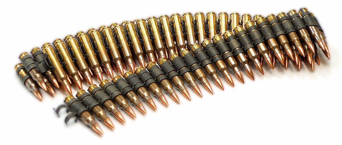 223 5.56x45 Ammo 62gr M855 (GGG Brand) 100 Rounds Linked for M249 ...