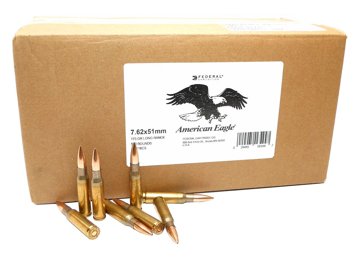 7 62x51mm ammo 175gr otm federal american eagle xm118cs 500 round