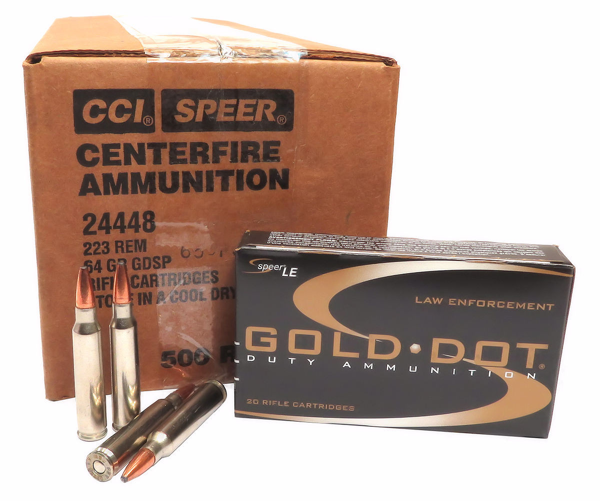 Speer Le Gold Dot 223 64 Gr Gdsp 223 5.56x45 Ammo 64gr GDSP Speer Gold Dot (24448) 500 Round Case