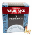 22LR Ammo 36gr Copper Plated HP Federal Champion (745) 525 Round Box