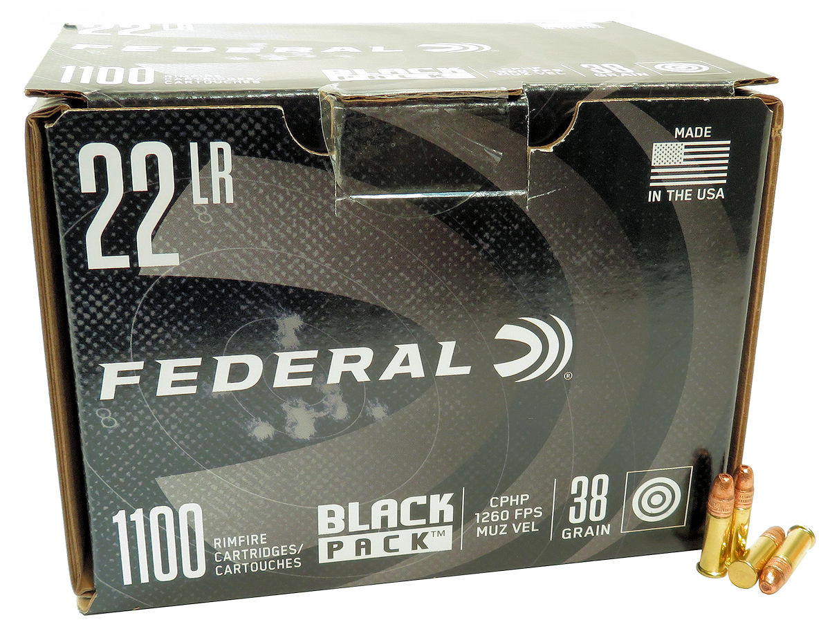 22LR Ammo 38gr Copper Plated HP Federal Black Pack (788BF1100) 1100 Round Box