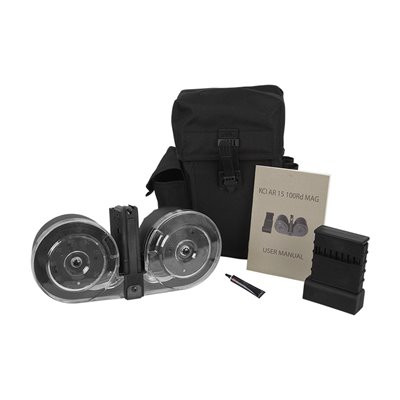 Kci M16 Ar15 100 Round Drum Magazine Clear Back Ammunitionstore Com