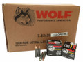 7.62x39 Ammo 122gr FMJ Wolf Performance 1000 Round Case