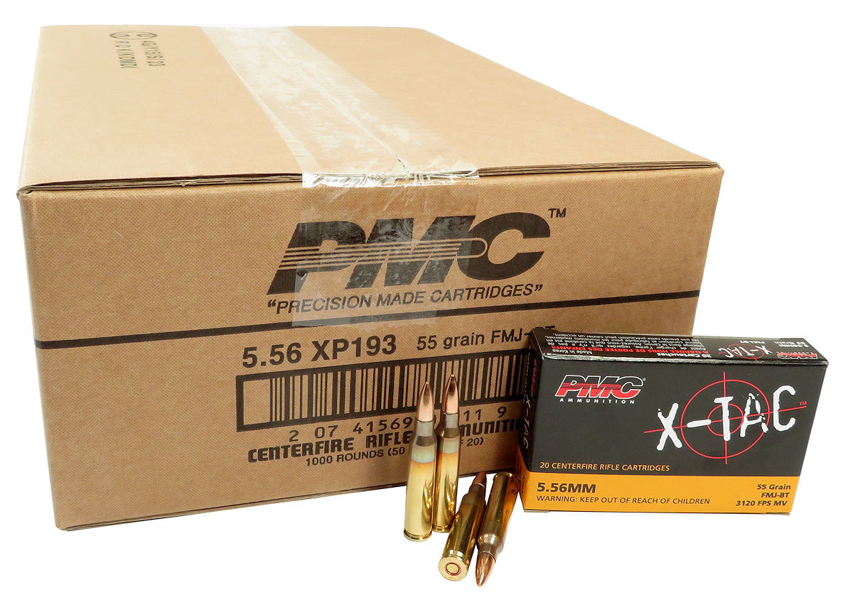 5.56x45 Ammo 55gr FMJ PMC X-Tac (5.56 XP193) 20 Round Box