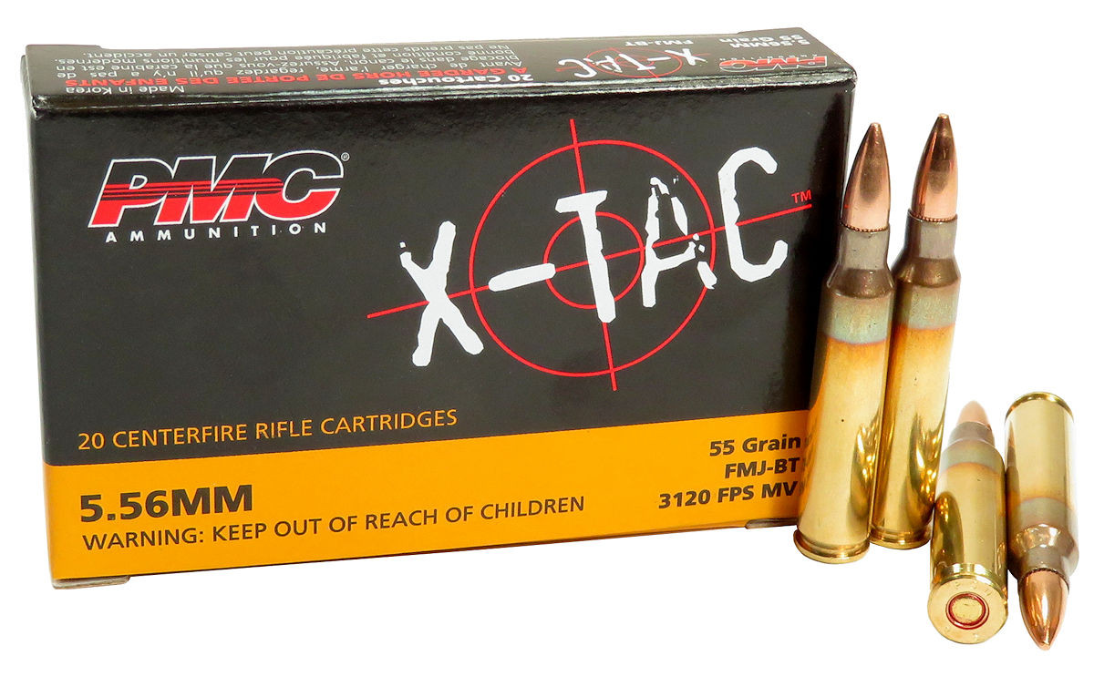 5.56x45 Ammo 55gr FMJ PMC X-Tac (5.56 XP193) 1000 Round Case
