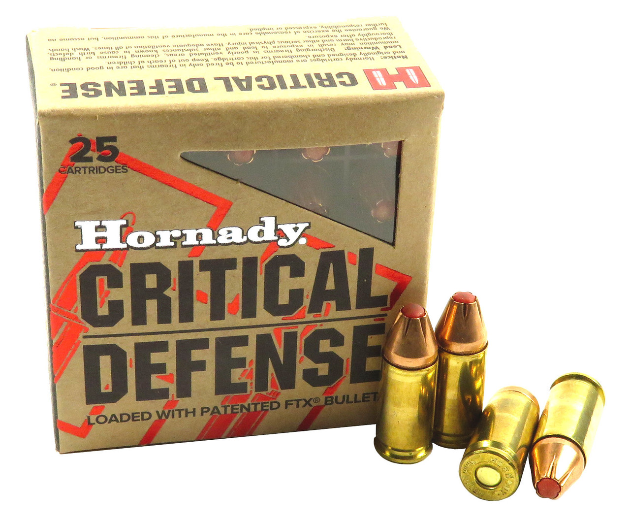 9×19mm CRITICAL DEFENSE パッケージ Hornady Critical Defense 9mm Luger 115 Grain Handgun Ammo