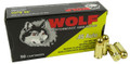 45 ACP Ammo 230gr FMJ Wolf Performance Brass Plated Steel Case 50 Round Box