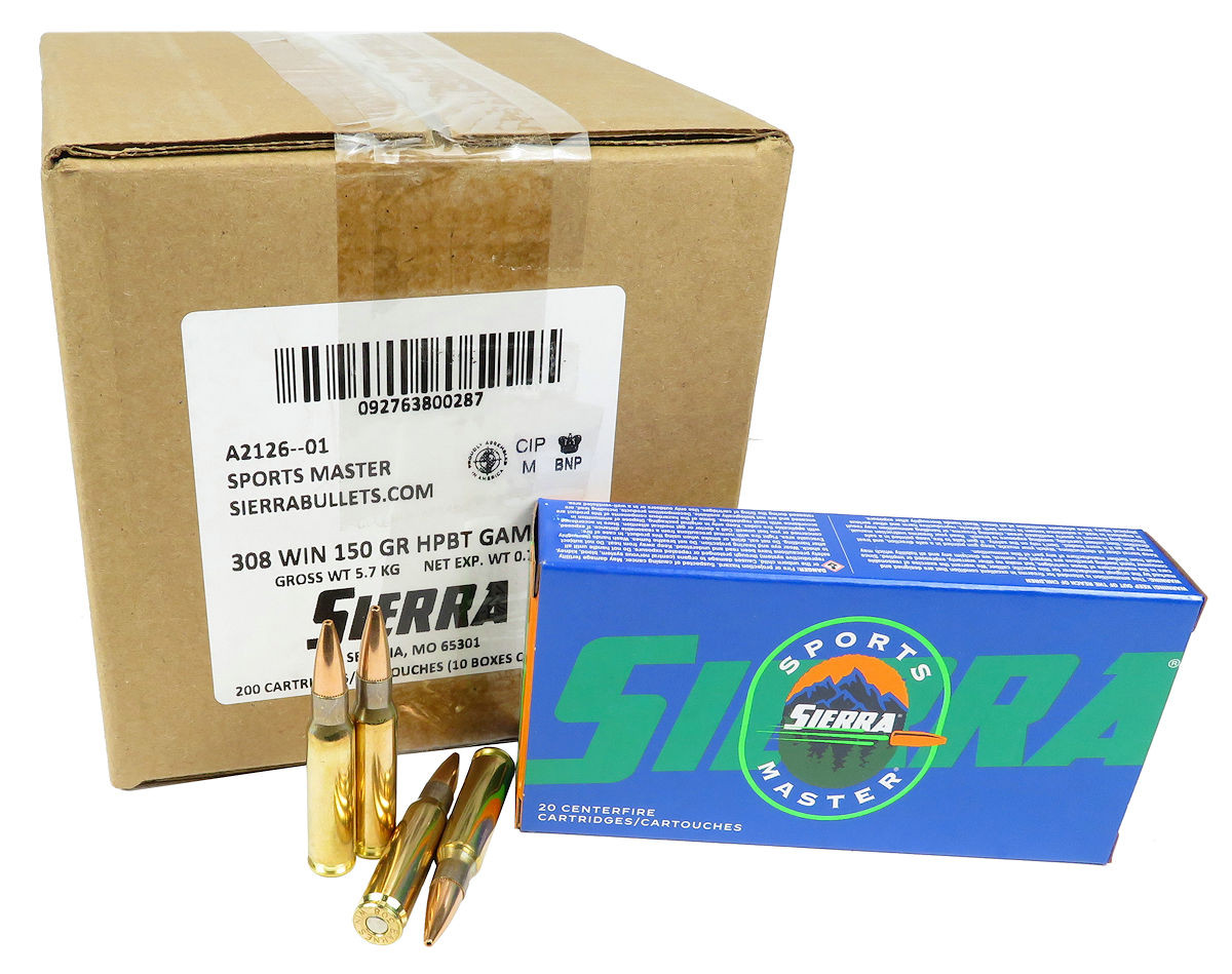 無料発送 308 20 Master Sports Sierra GameKing BTHP 150gr Ammo Win. その他