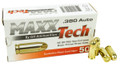 380 ACP 9x17 Ammo 95gr FMJ MaxxTech 50 Round Box