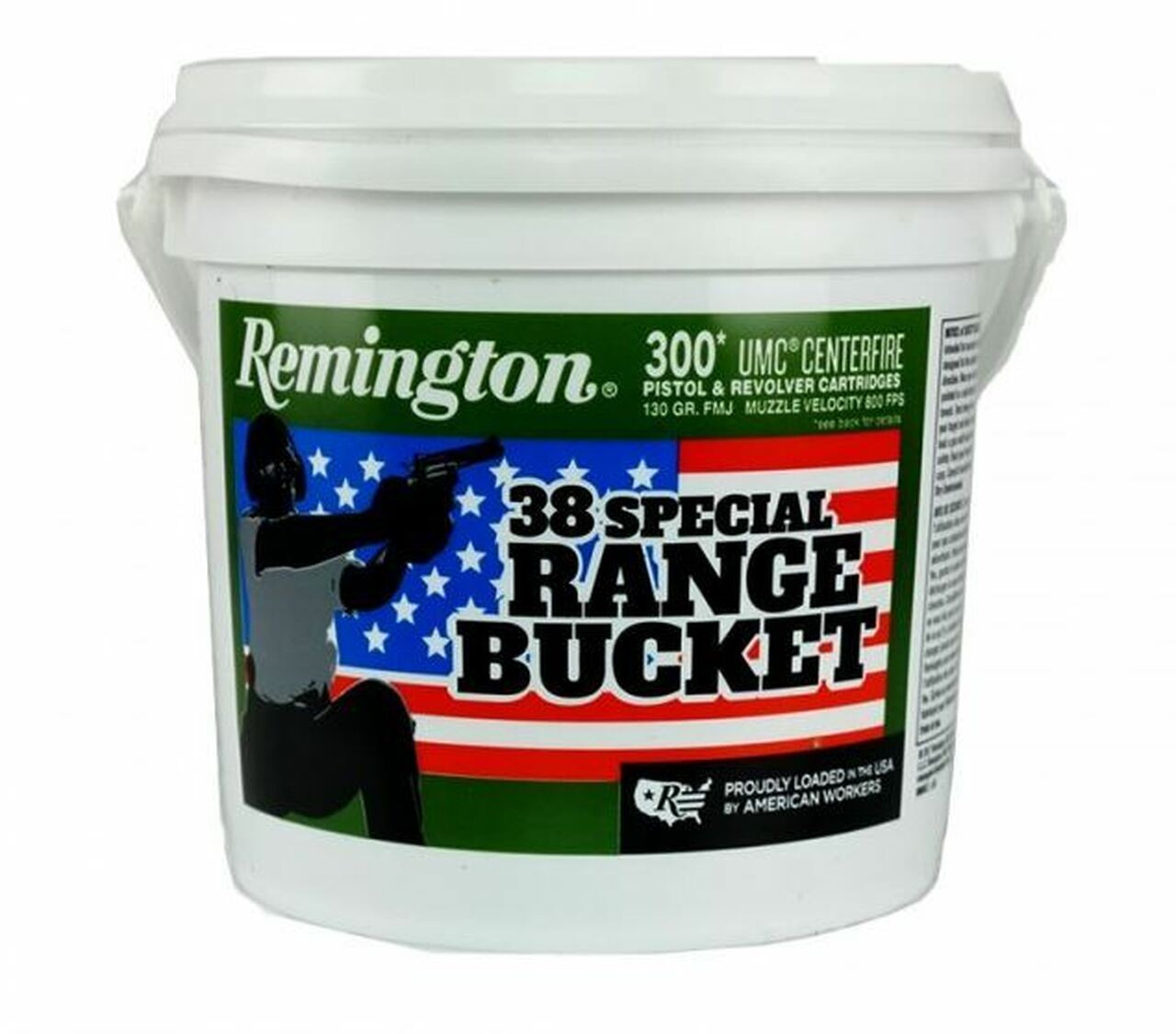 38 Special Ammo 130gr FMJ Remington UMC (L38S11BC) 300 Round Bucket ...