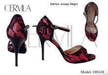 Online Tango Shoes - Cervila - Encaje Salmon (fully leather)