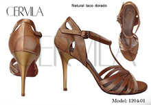 Online Tango Shoes - Cervila - Natural Taco Dorado (fully leather)