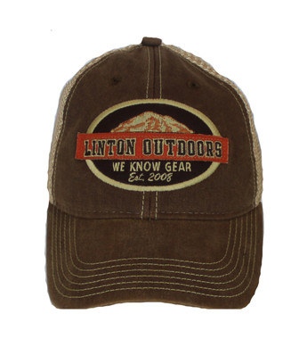 Linton Outdoors Old Fav Trucker Hat Front View Brown