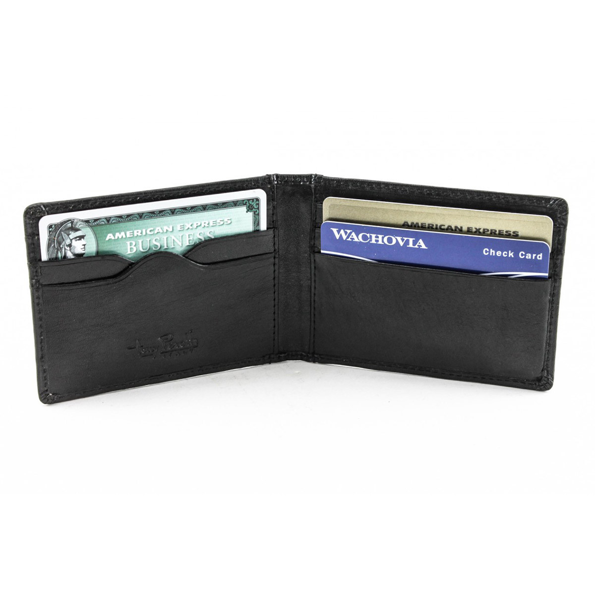black leather card wallet