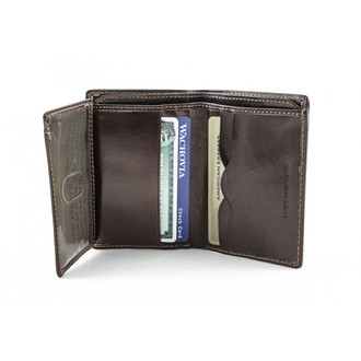 Ultimo Front Pocket Wallet with I.D. Window PI418220 Open With Card Brown