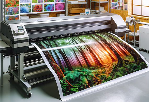 eco solvent printer in action