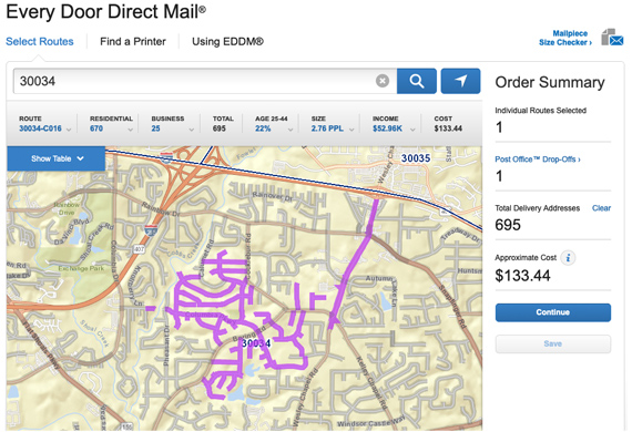 Every door direct mail mapping tool helps you target a specific community