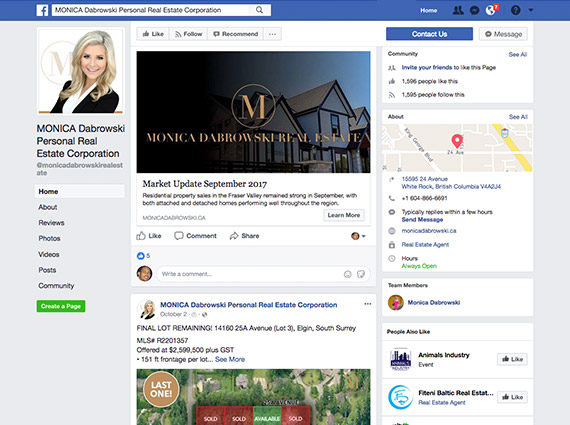 Real estate agent social media facebook profile