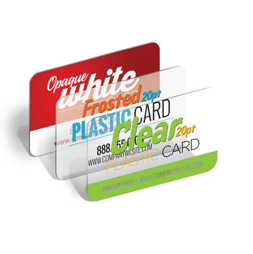 Our clear business cards are printed on 20pt plastic full color one side. Choose from 3-5 day service or 7-10. 