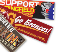 Bumper Stickers printed on 4mil vinyl are weather resistant and intended for outdoor use. 