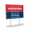 Clash Graphics full color yard signs are printed on 4mm coroplast material and ready for pick up in 4-7 business days. The H-Stakes are sold separately.
