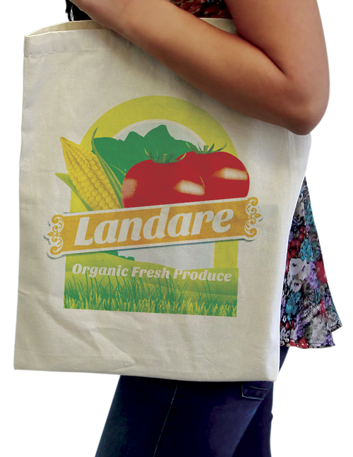 This sturdy eco-friendly 6oz cotton-canvas Tote Bag is washable, reusable and useful for anything from grocery shopping to hitting the gym.

We print full color on both sides and offer a huge print area of 9 x 13. Our Totes include dual self-fabric straps for convenient over-the-shoulder carry, leaving hands free for shopping applications. With low minimums, you can upload various custom images conveniently.

