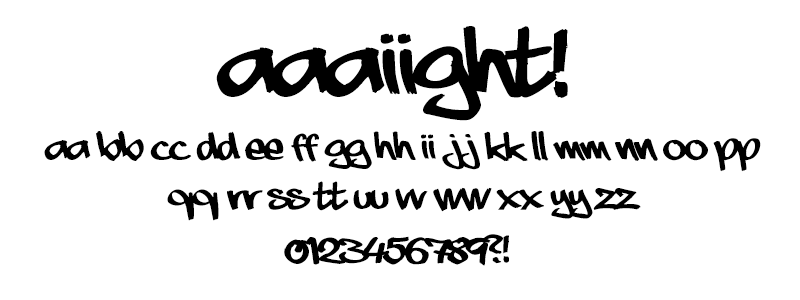 Hand: Aaaiight! font