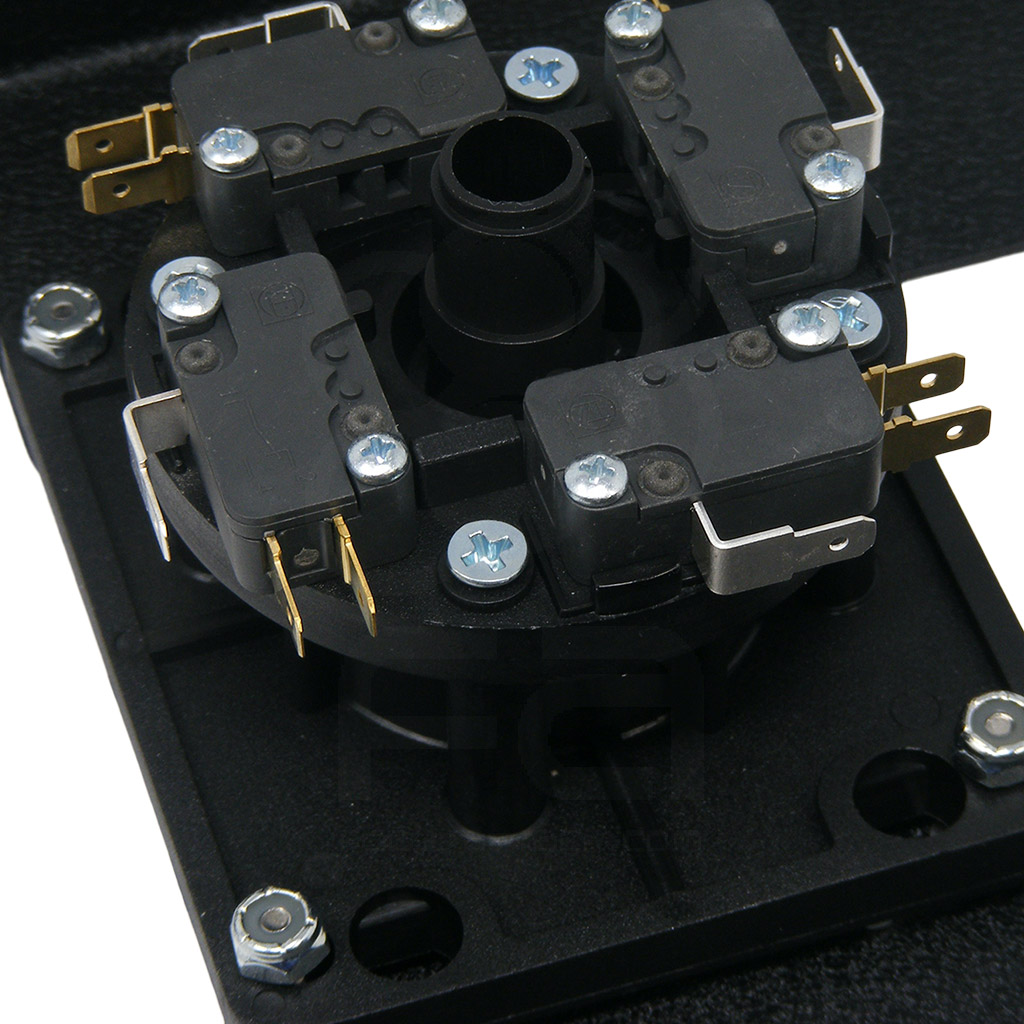 Your Happ or IL joystick lever mounts like this. Now you can finish assembling the lever or add connectors and wiring.