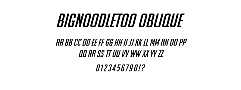 pop: BigNoodleToo Oblique (Overwatch Title) font