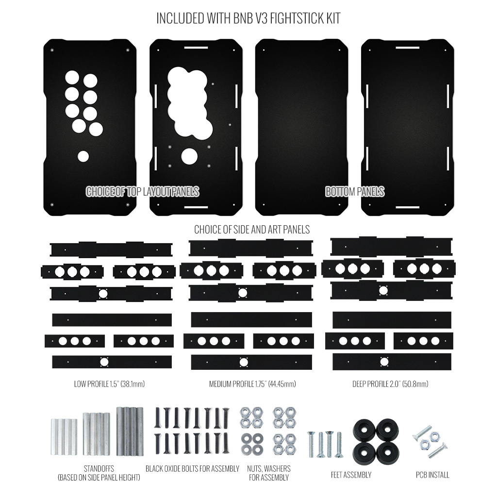 Options and Parts Included with BNB Fightstick Gen 3