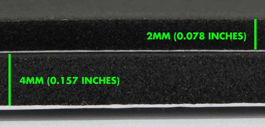 Foam pad thickness: 2mm or 4mm