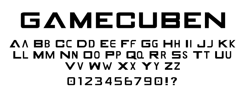pop: Gamecuben (Nintendo Gamecube Logo) font