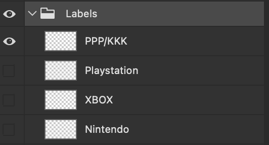 Photoshop Labels Group Layer